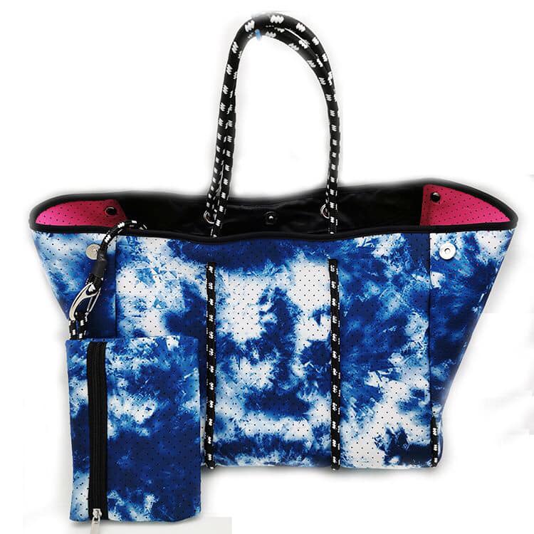 Ready to Ship | Blue Tie Dye Neoprene Tote Bag