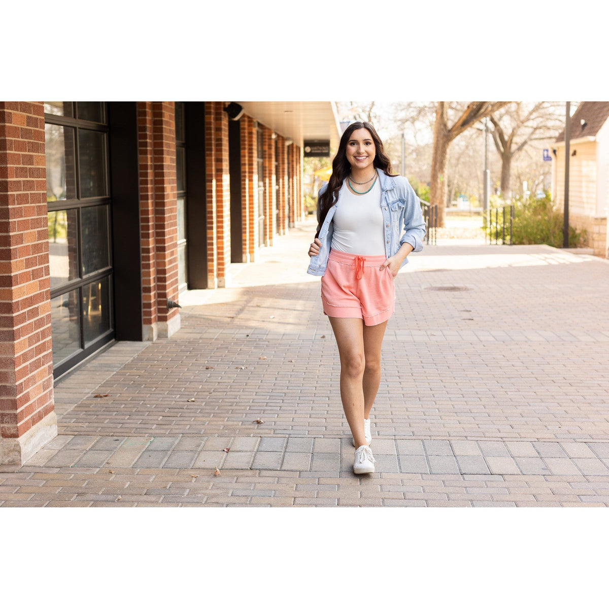 Ready to Ship | The Emelia Terry Cloth Shorts - Pastel Orange