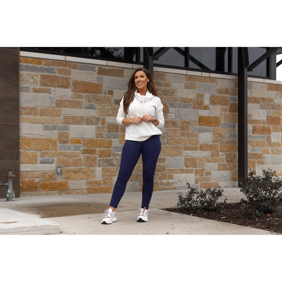 Ready to Ship | The Nicole - Navy FLEECE Full Length with Pocket Leggings - Luxe Leggings by Julia Rose®