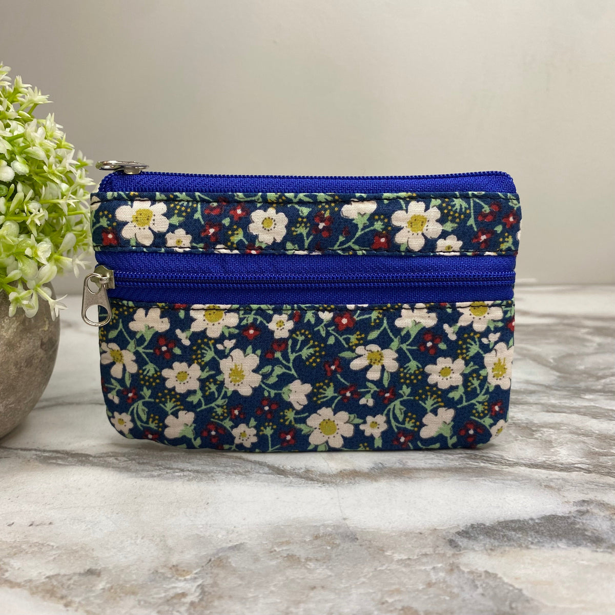 Mini Double Zip Pouch - Floral Designs