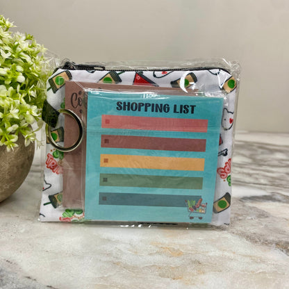 Mini Pouch & Sticky Notes Bundled Set - Sips & Trips