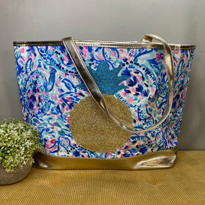 Carry All Bag - Abstract Turtle with Pineapple