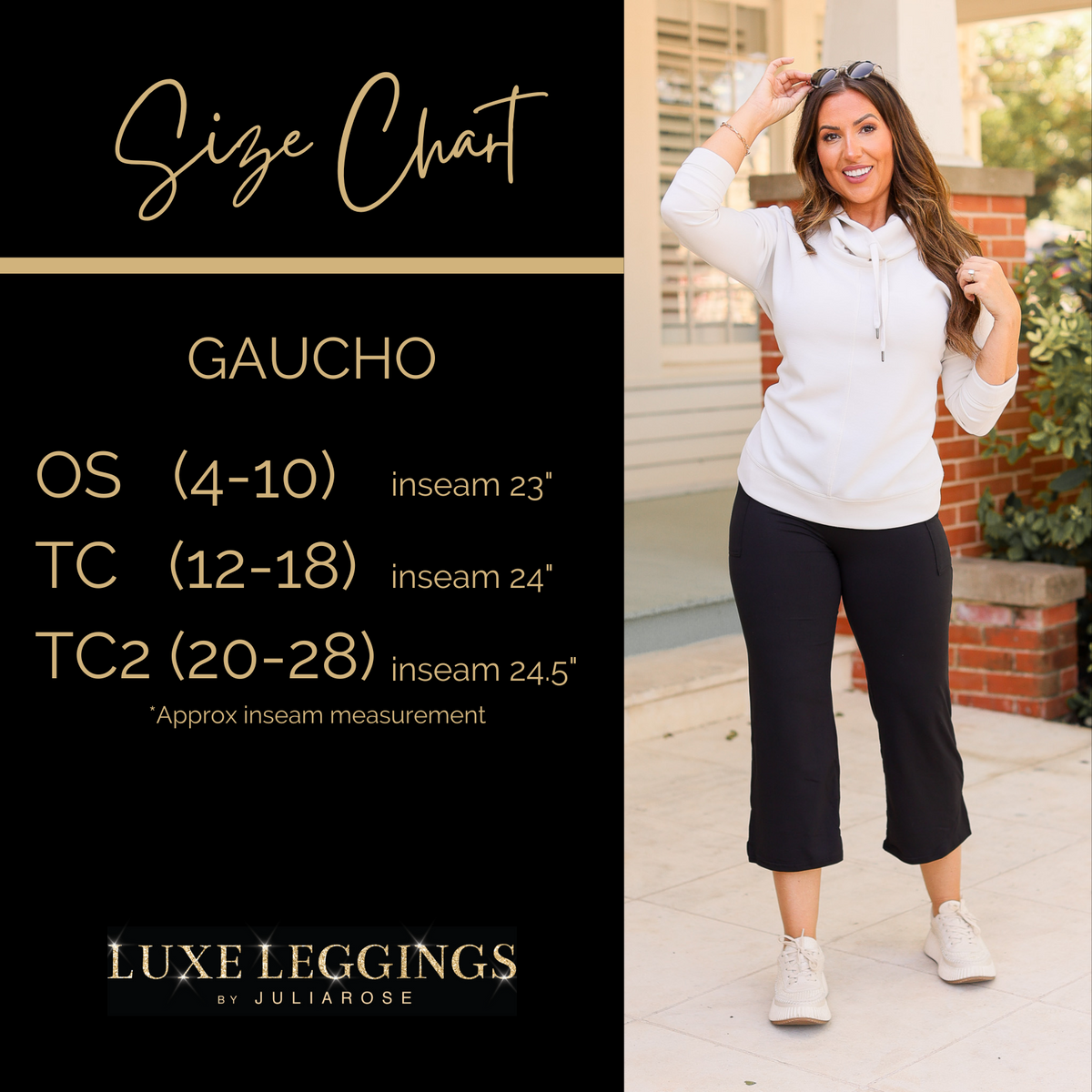 Ready to Ship | The Gabriella -Black  High Waisted Gaucho Pants - Round 7 - Luxe Leggings by Julia Rose®