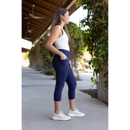 Ready to Ship  |  The Nova - Navy CAPRI with Pocket   - Luxe Leggings by Julia Rose®