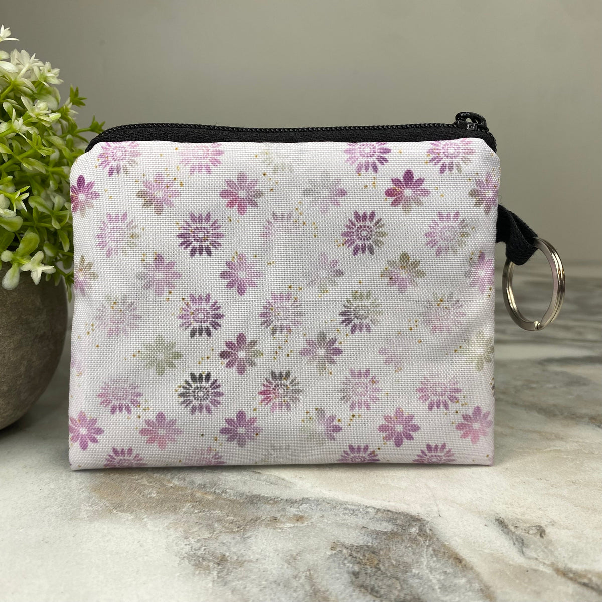 Mini Pouch - Floral Purple Gold