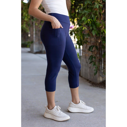 Ready to Ship  |  The Nova - Navy CAPRI with Pocket   - Luxe Leggings by Julia Rose®