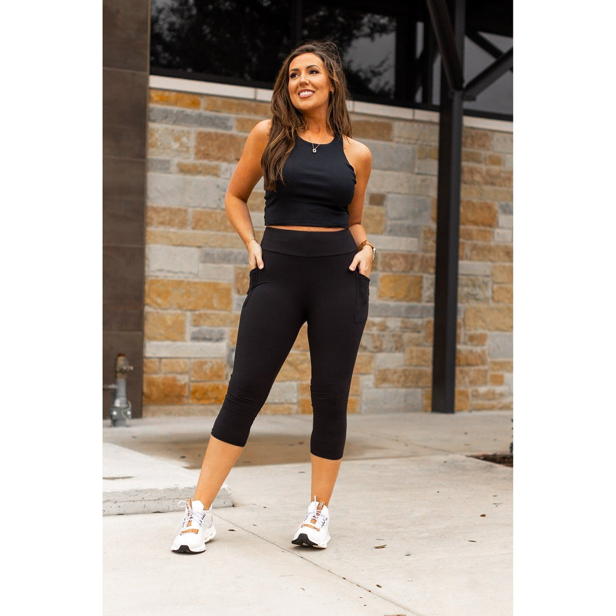 PreOrder | The Cassandra - Black CAPRI with POCKETS Round 3  - Luxe Leggings by Julia Rose®
