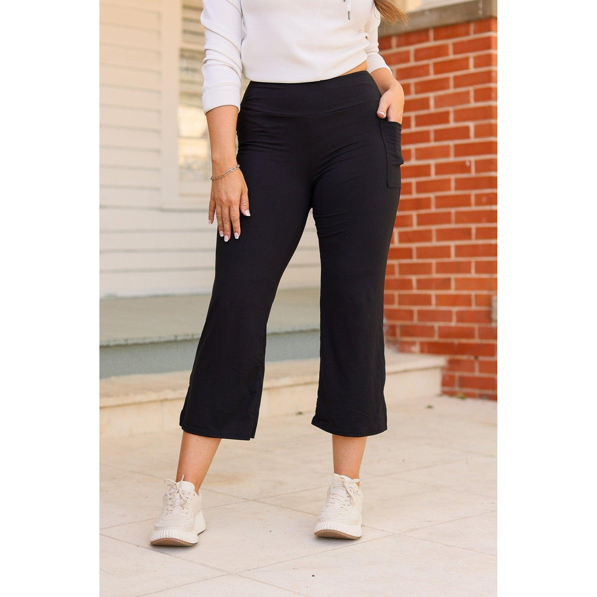 Ready to Ship | The Gabriella -Black  High Waisted Gaucho Pants - Round 7 - Luxe Leggings by Julia Rose®