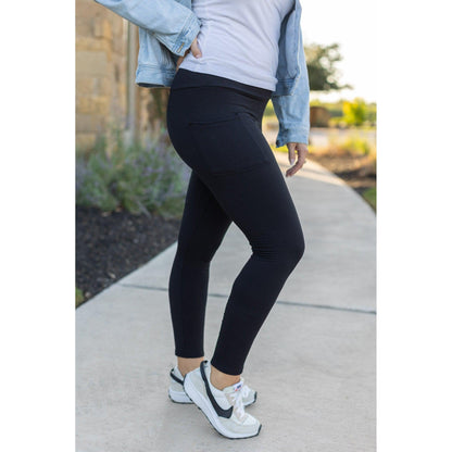 Ready to Ship | BLACK FULL-LENGTH Leggings with POCKET - Luxe Leggings by Julia Rose®
