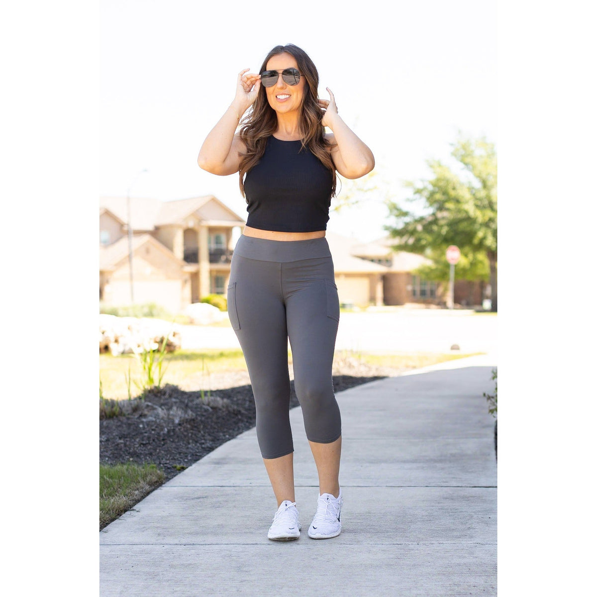 PreOrder  | The Dani -  Charcoal CAPRI with POCKETS  - Luxe Leggings by Julia Rose® R2