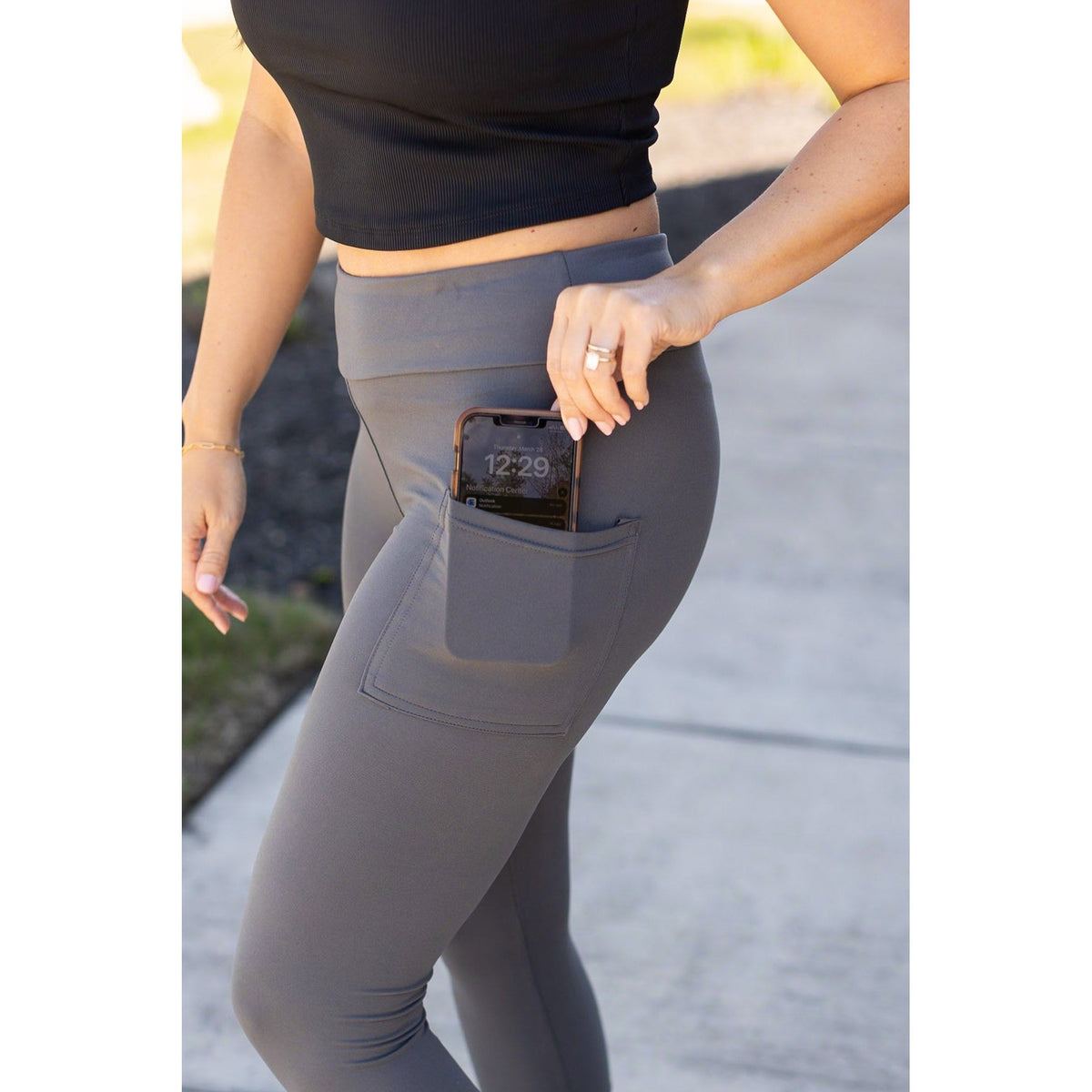 PreOrder  | The Dani -  Charcoal CAPRI with POCKETS  - Luxe Leggings by Julia Rose® R2