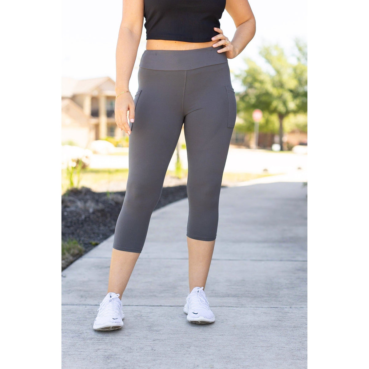 PreOrder  | The Dani -  Charcoal CAPRI with POCKETS  - Luxe Leggings by Julia Rose® R2
