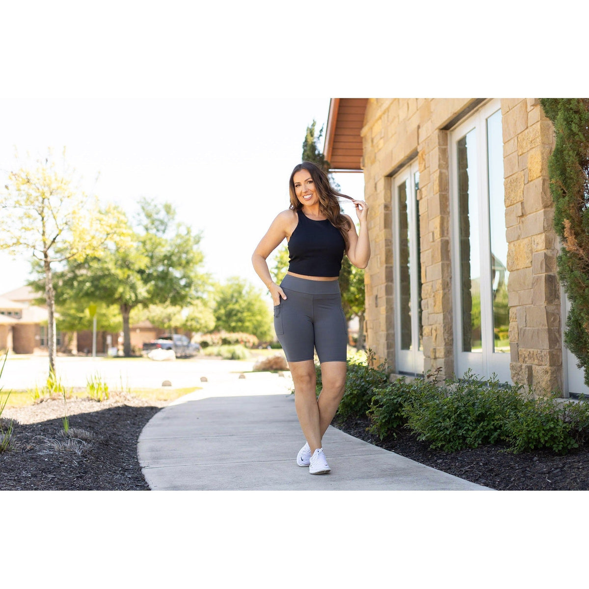 PreOrder  | The Christy -  Charcoal BIKER  SHORTS R2 - Luxe Leggings by Julia Rose®