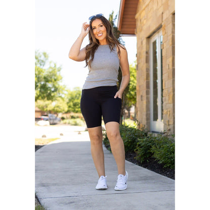 PreOrder | The Bree - Black  BIKER SHORTS R2  - Luxe Leggings by Julia Rose®