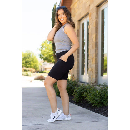 PreOrder | The Bree - Black  BIKER SHORTS R3  - Luxe Leggings by Julia Rose®