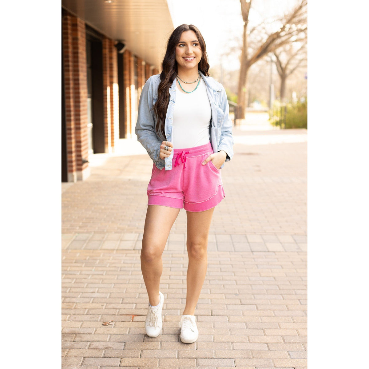 Ready to Ship | The Emelia Terry Cloth Shorts - Pink