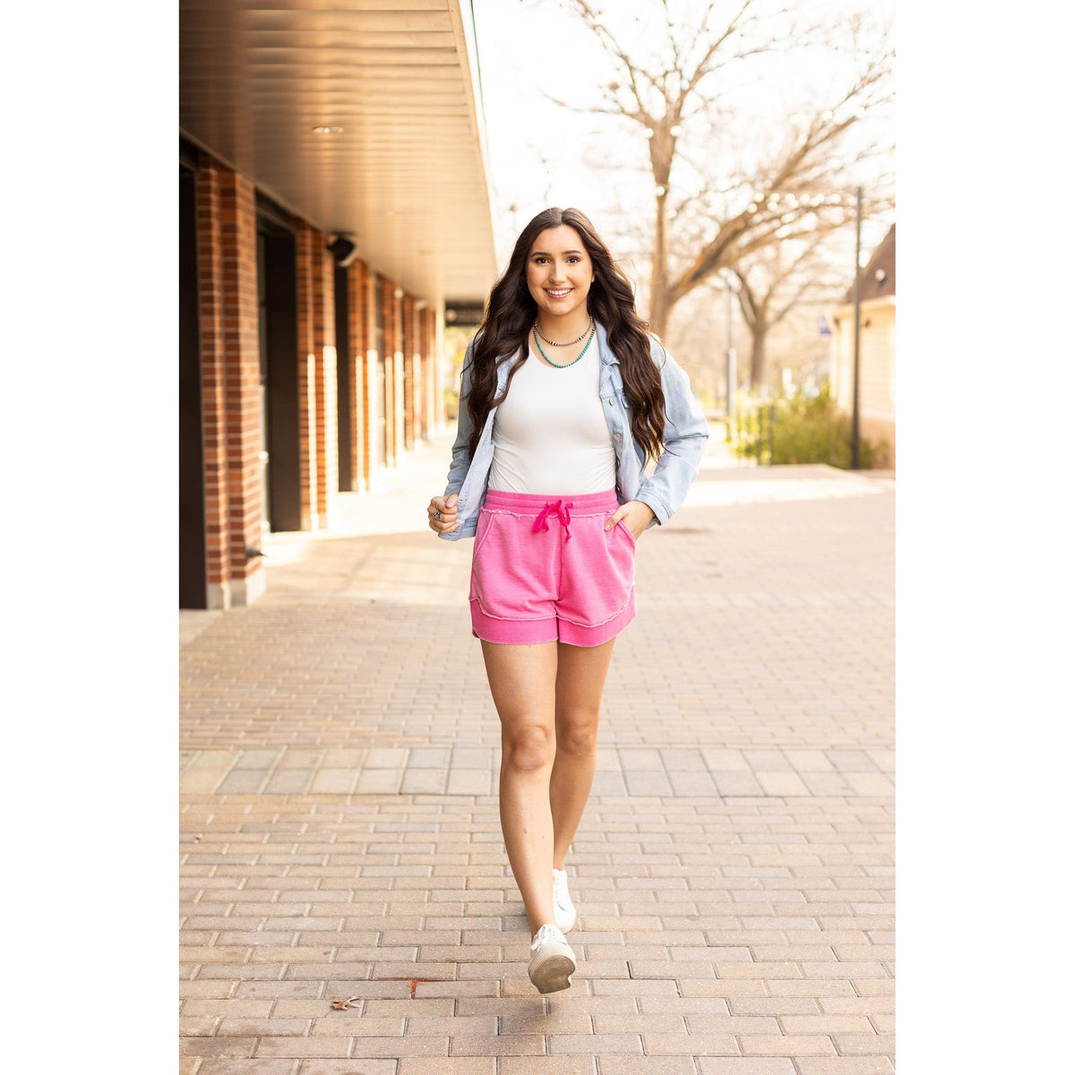 Ready to Ship | The Emelia Terry Cloth Shorts - Pink