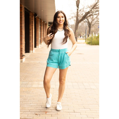 Ready to Ship | The Emelia Terry Cloth Shorts - Teal