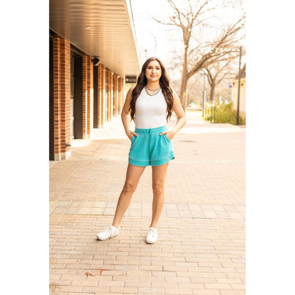 Ready to Ship | The Emelia Terry Cloth Shorts - Teal