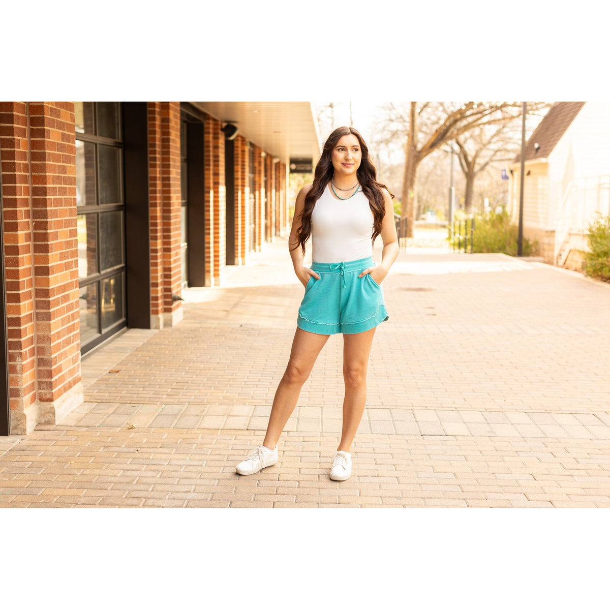 Ready to Ship | The Emelia Terry Cloth Shorts - Teal