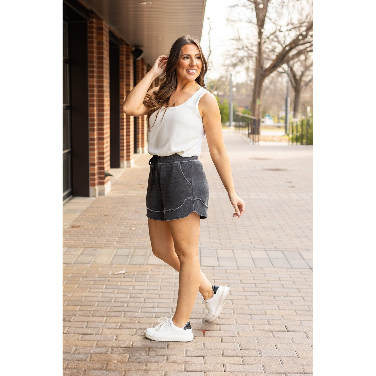 Ready to Ship  | The Emelia Terry Cloth Shorts - Black