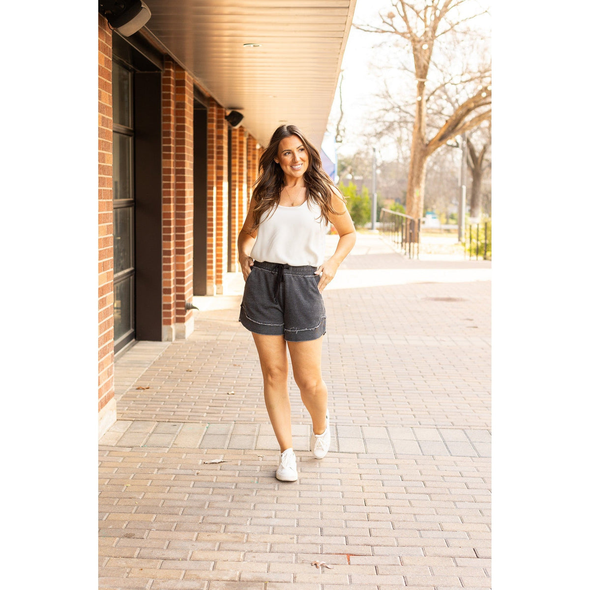 Ready to Ship  | The Emelia Terry Cloth Shorts - Black