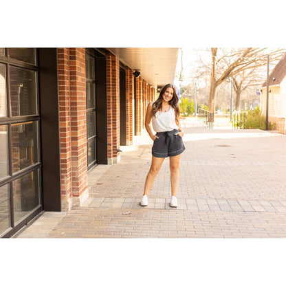 Ready to Ship  | The Emelia Terry Cloth Shorts - Black