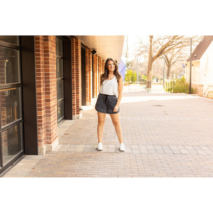 Ready to Ship  | The Emelia Terry Cloth Shorts - Black
