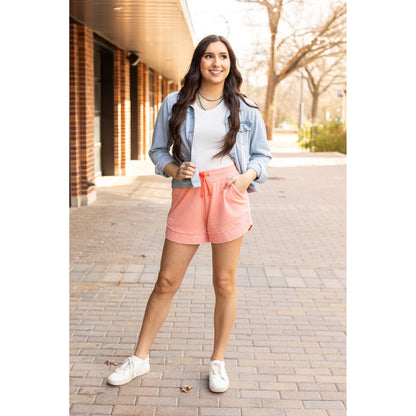 Ready to Ship | The Emelia Terry Cloth Shorts - Pastel Orange