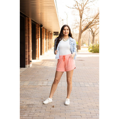 Ready to Ship | The Emelia Terry Cloth Shorts - Pastel Orange