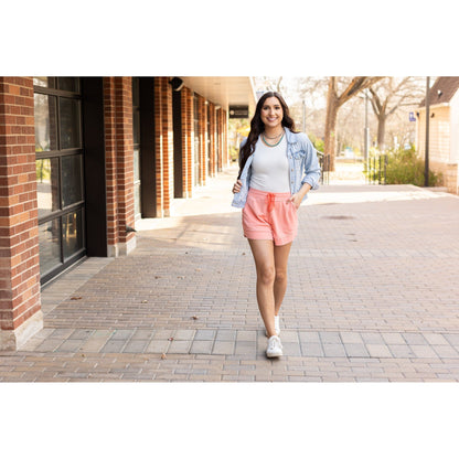 Ready to Ship | The Emelia Terry Cloth Shorts - Pastel Orange