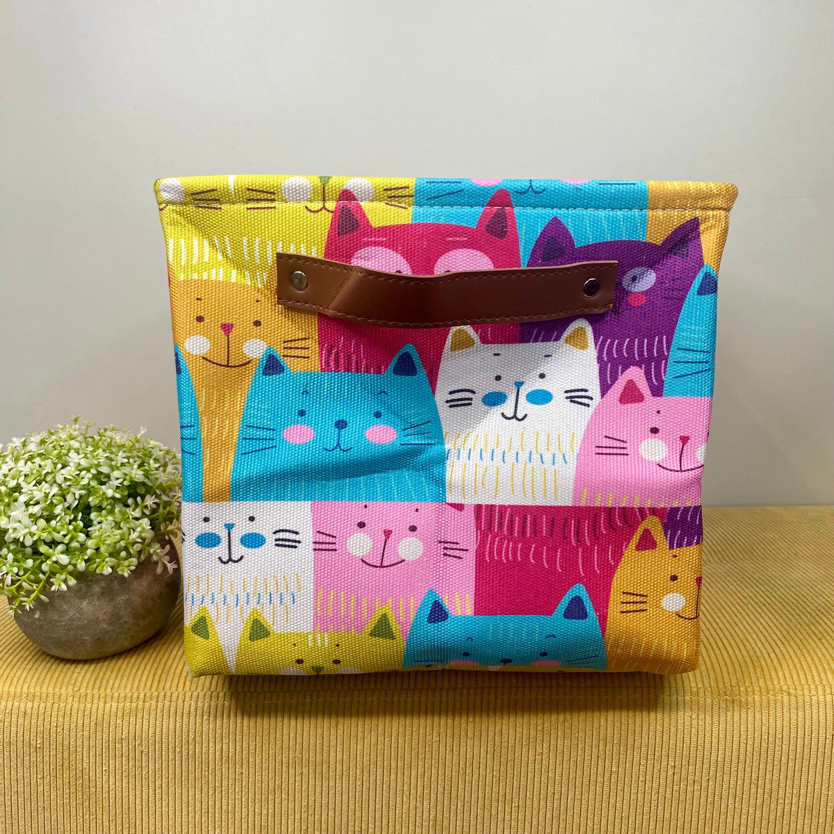 Pop Up Canvas Basket - Cats