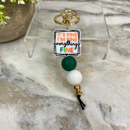 Keychain - Silicone Bead - Everything’s Fine