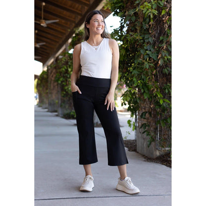 Ready to Ship | The Gabriella -Black  High Waisted Gaucho Pants - Round 7 - Luxe Leggings by Julia Rose®