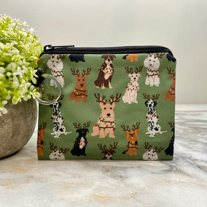 Mini Pouch - Christmas Green Dog