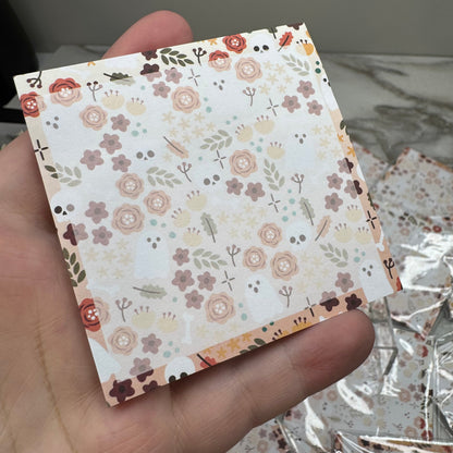Pouch & Sticky Note Bundled Set - Floral Ghost