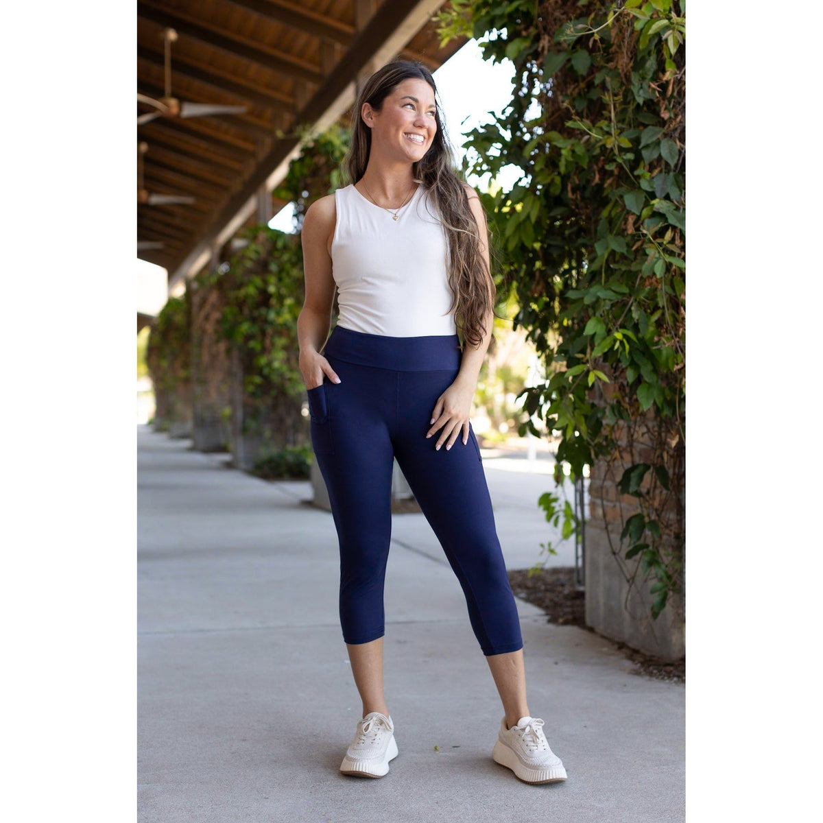 Ready to Ship  |  The Nova - Navy CAPRI with Pocket   - Luxe Leggings by Julia Rose®