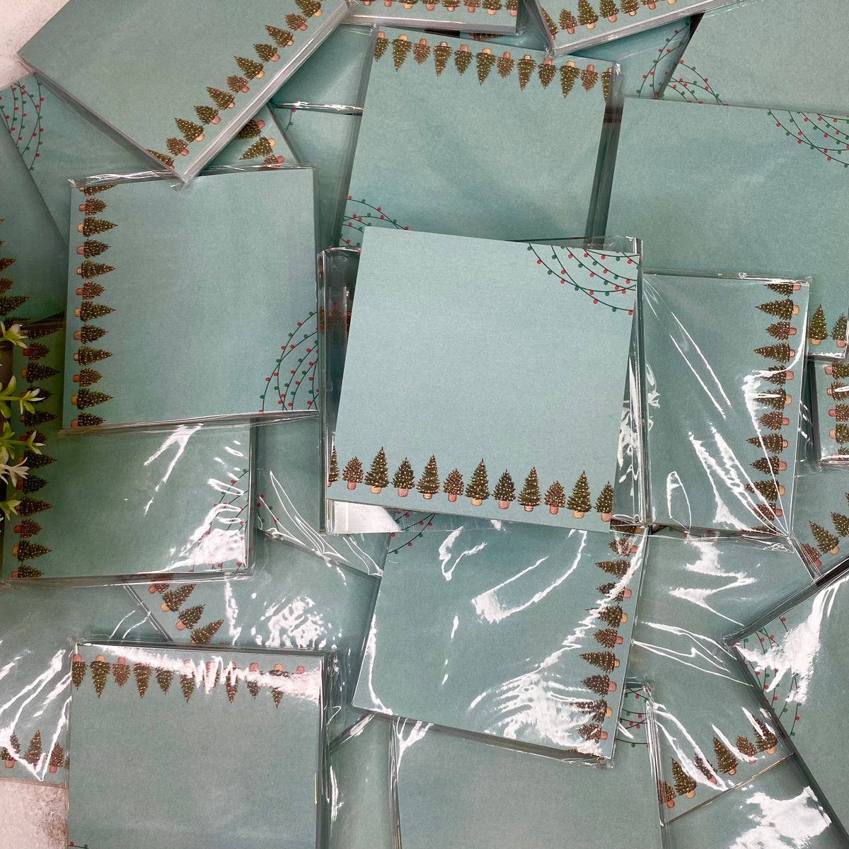 Pouch & Sticky Note Bundled Set - Christmas Trees