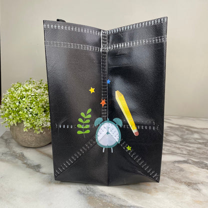 Reusable Tote Bag - Teacher - Teach Love Inspire on Black