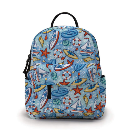 Mini Backpack & Pouch Bundled Set - Sailboat