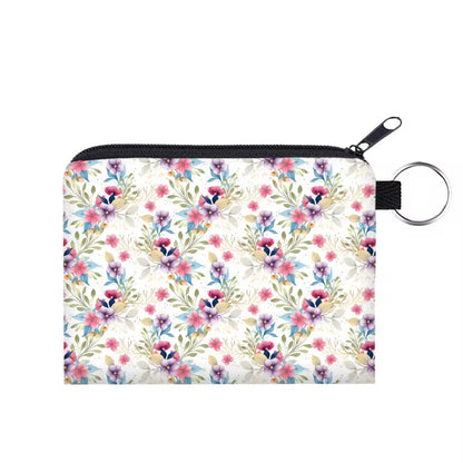 Mini Pouch - Floral Vines Pink Purple Blue