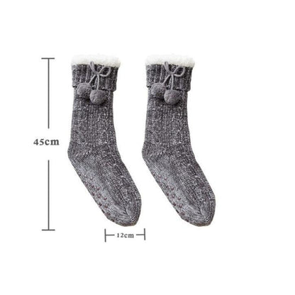 Ready to Ship  | The Meredith - Cozy Fleece lined Pom Socks